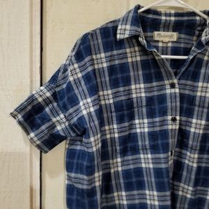 Madewell Courrier Shirt Navy Plaid XS